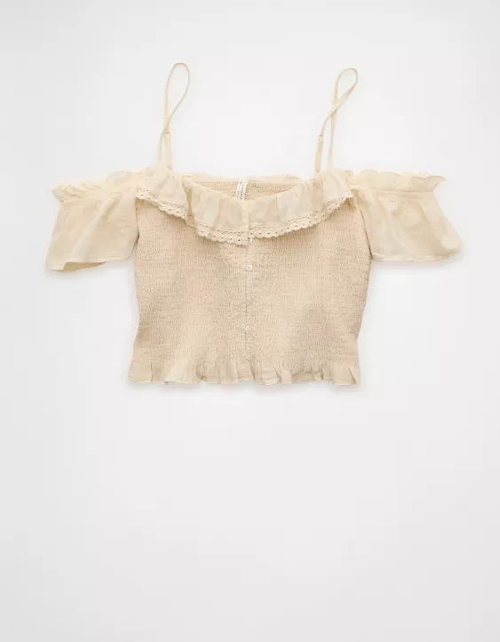 AE Smocked Cold Shoulder Cami - Image 3
