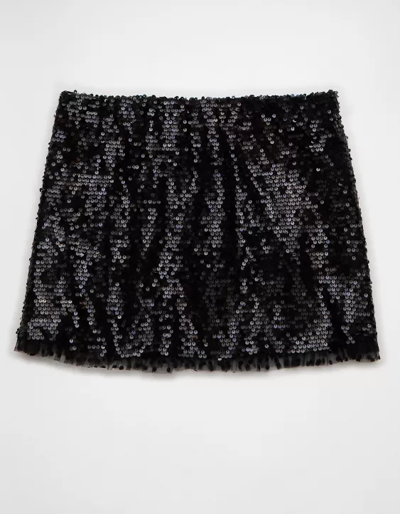 AE It Knit Sequined Mini Slit Skort - Image 3