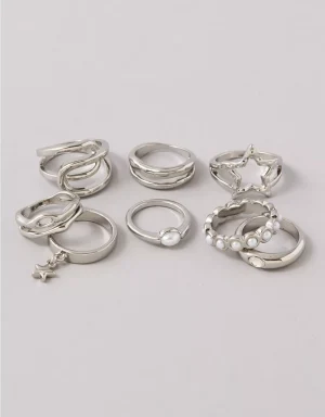 AE Silver Rings 8-Pack