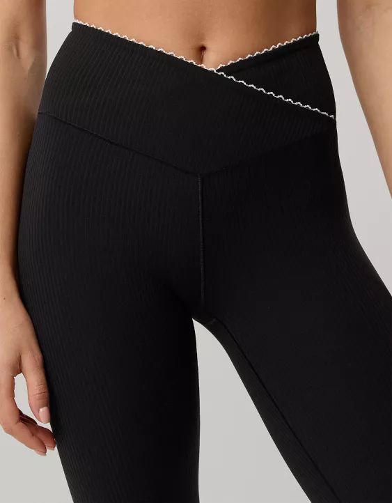OFFLINE By Aerie Real Me XTRA Ribbed Picot Trim Crossover Legging - Image 6