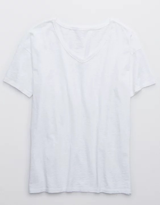 Aerie Distressed Basic V-Neck Boyfriend T-Shirt - Image 3