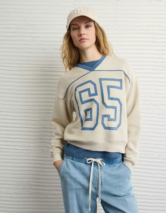 AE Varsity Graphic V-Neck Sweatshirt - Image 5