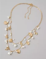 AE Double Chain Pearl Necklace