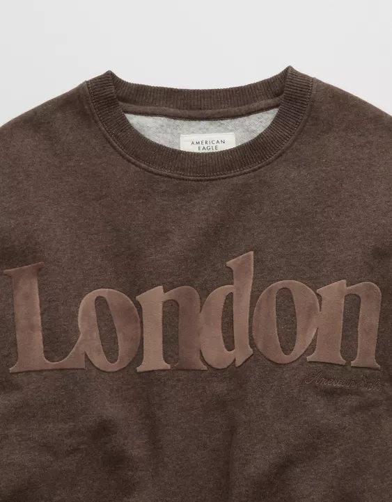 AE London Velvet Graphic Crew Neck Sweatshirt - Image 6