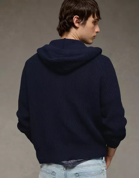 AE Zip-Up Shaker Stitch Sweater Hoodie - Image 2