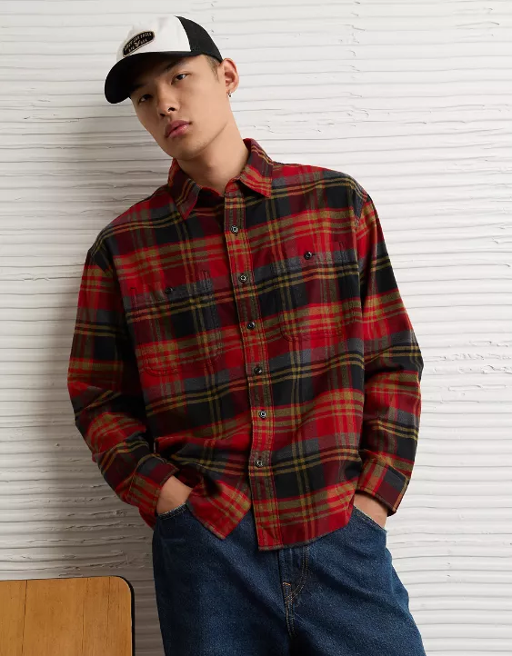 AE Relaxed Fit Everyday Flannel Shirt - Image 2
