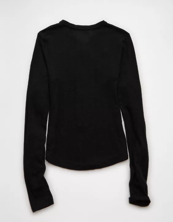 AE Long Sleeve Henley T-Shirt - Image 4