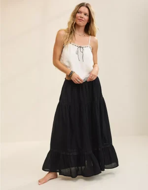 Aerie Lace Trim Maxi Skirt