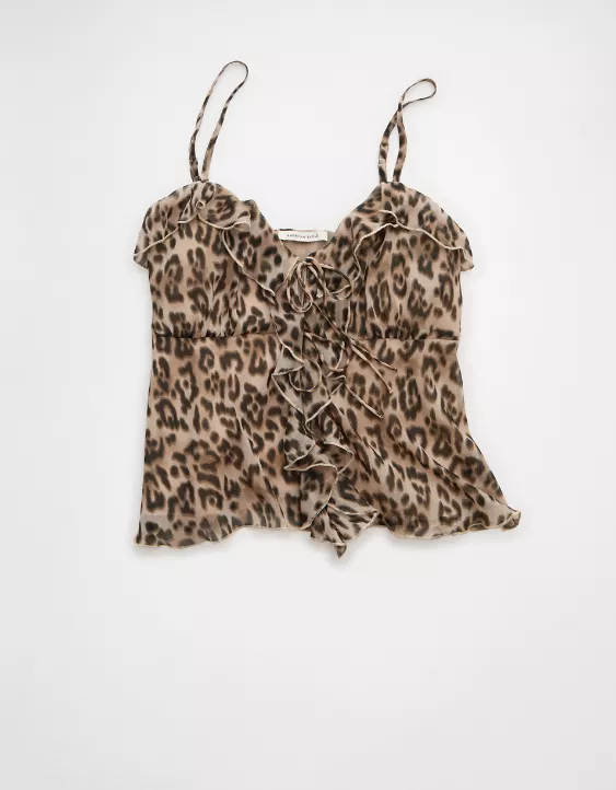 AE Ruffle Tie-Front Cami Top - Image 3