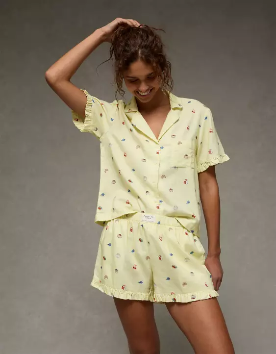AE Ruffled Flannel PJ Set - Image 4