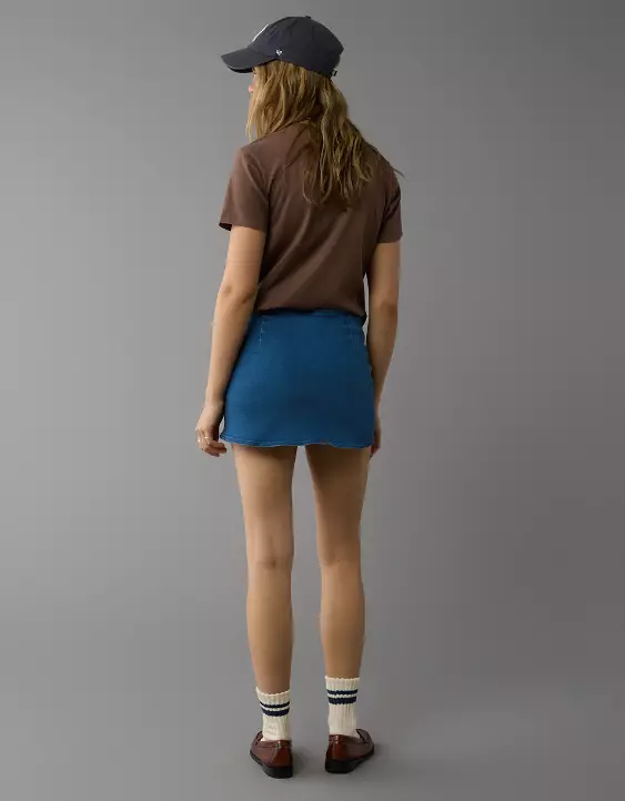 AE Next Level Low-Rise Denim Micro Skort - Image 2