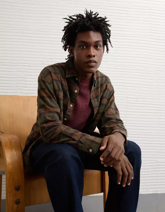 AE Relaxed Fit Everyday Flannel Shirt - Image 7