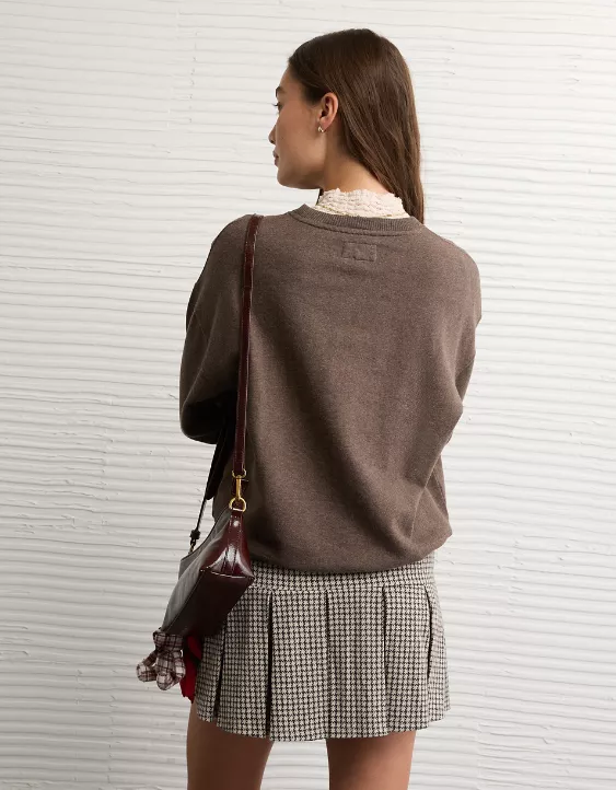 AE London Velvet Graphic Crew Neck Sweatshirt - Image 2