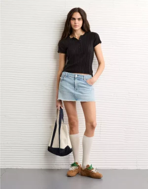 AE Henley Pointelle Sweater T-Shirt