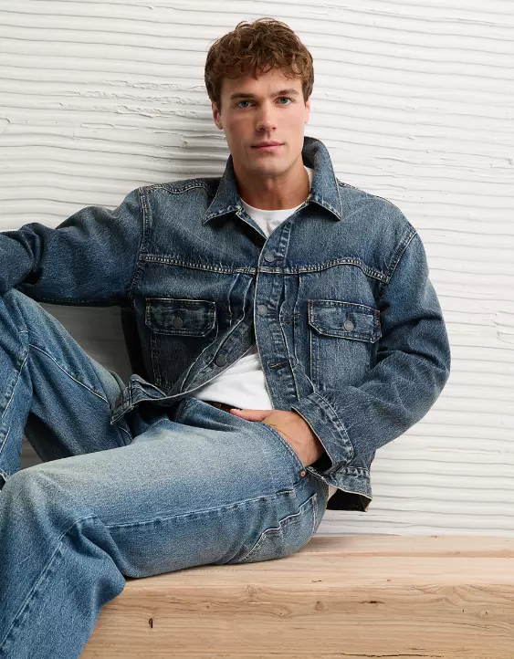 AE Boxy Denim Trucker Jacket - Image 2