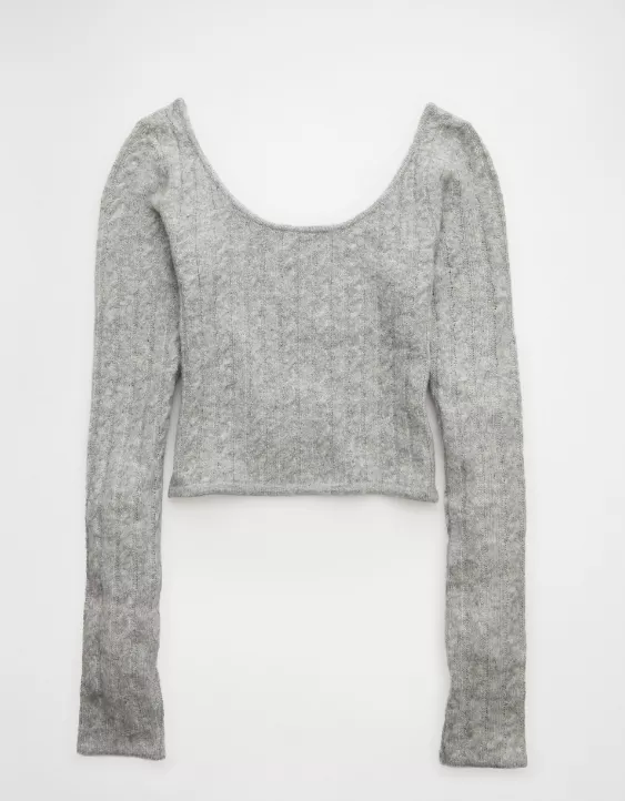 AE Whoa So Soft Cropped Scoop Neck Sweater - Image 4