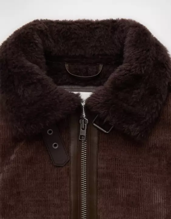 AE Cropped Corduroy Bomber Jacket - Image 6
