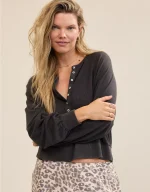 Aerie Happy Snit Henley T-Shirt
