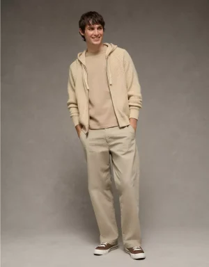 AE Zip-Up Shaker Stitch Sweater Hoodie