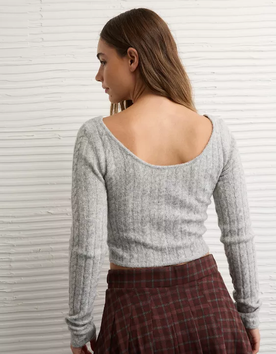 AE Whoa So Soft Cropped Scoop Neck Sweater - Image 2