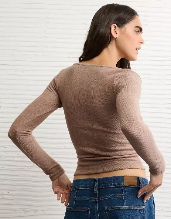 AE Long Sleeve Square Neck T-Shirt - Image 2