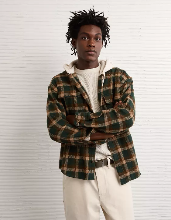 AE Hooded Flannel Shirt - Image 2