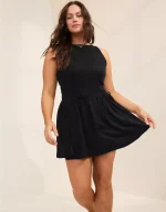 Aerie Drop Waist Bow Dress