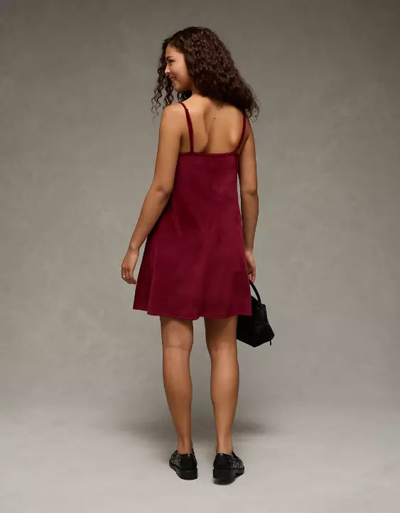 AE Strapless Velvet Knit Bow-Front Mini Dress - Image 2