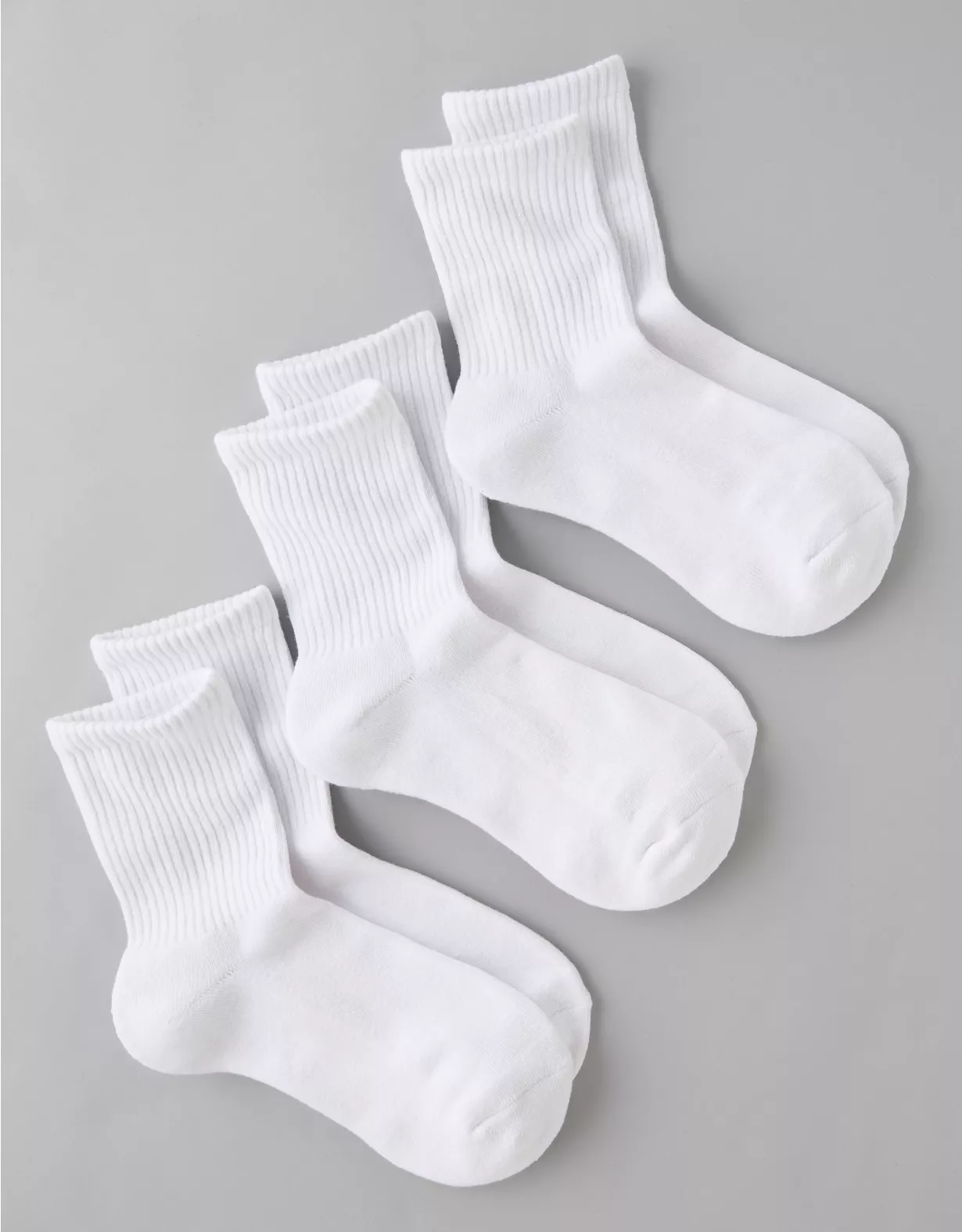 AE Solid Cropped Crew Socks 3-Pack