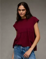 AE Sunchaser Knit Tie Back Babydoll T-Shirt