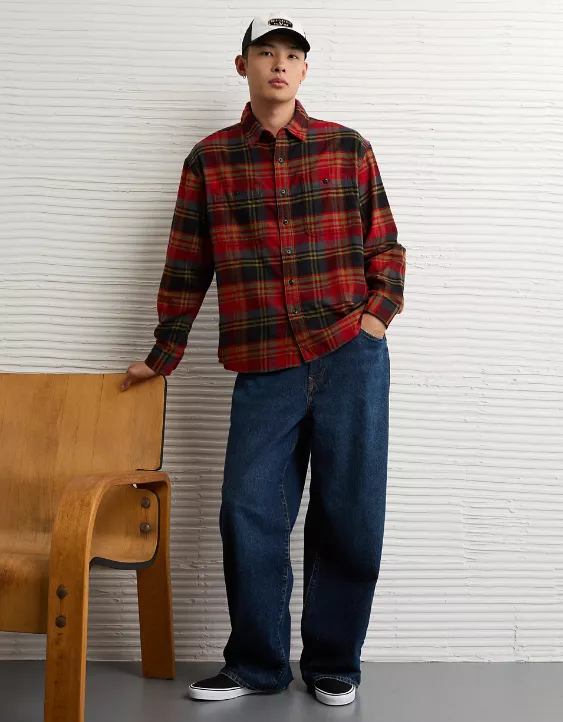 AE Relaxed Fit Everyday Flannel Shirt - Image 6
