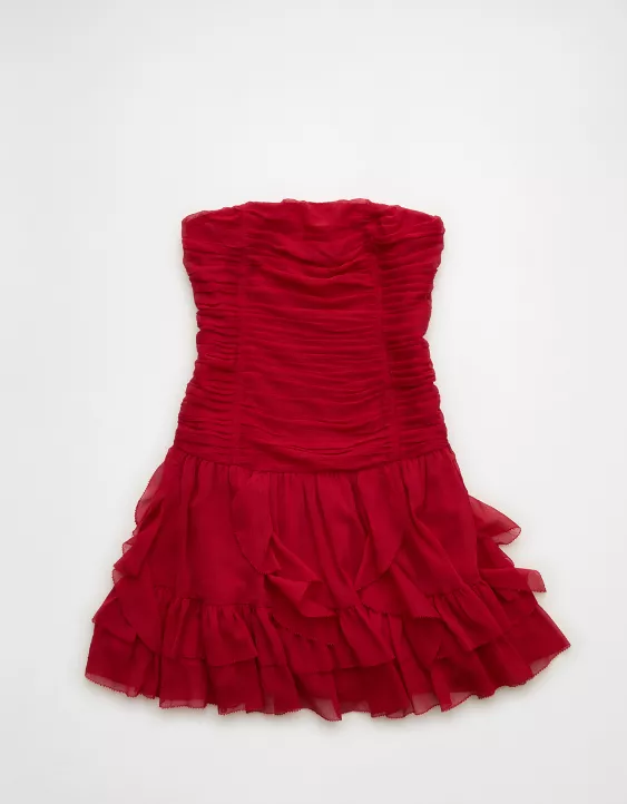 AE Ruched Ruffle Mini Dress - Image 3