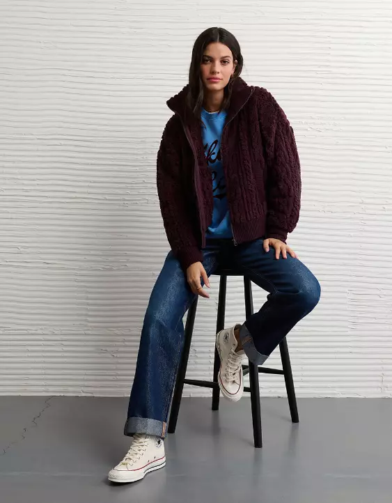 AE Cable Sherpa Full-Zip Sweatshirt - Image 5