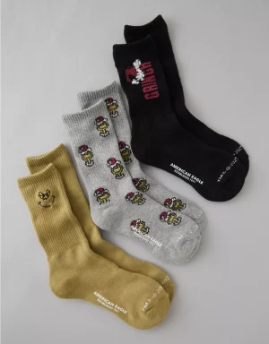 AE Grinch Crew Socks 3-Pack