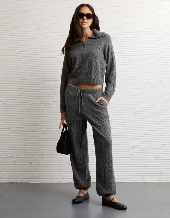 AE Cable-Knit Quarter-Zip Sweater - Image 5