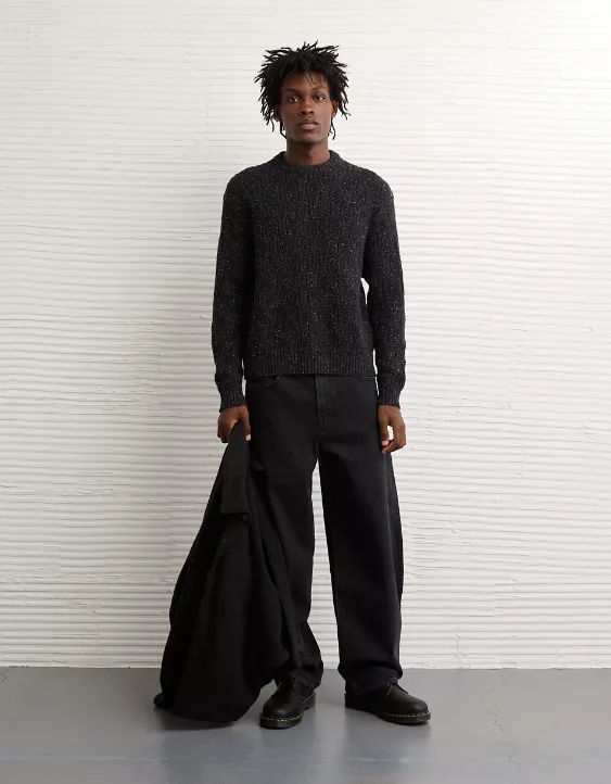 AE Cable Knit Crew Neck Sweater - Image 5