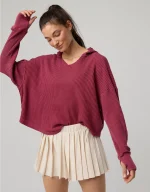 OFFLINE By Aerie Wow! Waffle Hoodie