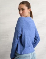 AE Long-Sleeve Waffle Plush Crew Neck Tee