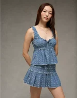 AE Ruched Strap Cropped Tank Top